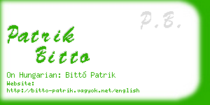 patrik bitto business card